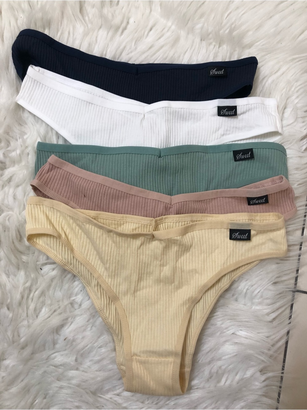 Ribbed Bikini Briefs - Pack of 5
